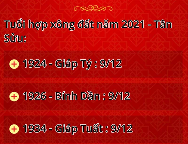 Danh sách người hợp xông đất